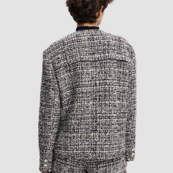 Tweed Fake Two-Piece Blazer