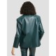 Buttoned Faux Leather Blazer Buttoned Faux Leather Blazer