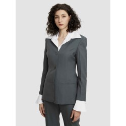Buttoned Wool Blazer
