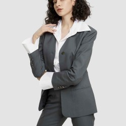 Buttoned Wool Blazer