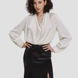 Cowl Neck Satin Blouse