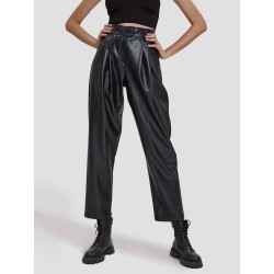 Faux Leather Tapered Pants