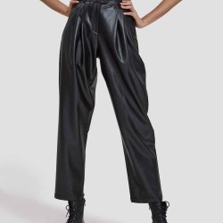 Faux Leather Tapered Pants