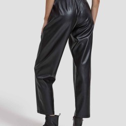 Faux Leather Tapered Pants