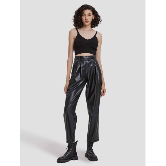 Faux Leather Tapered Pants Faux Leather Tapered Pants