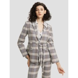 Plaid Belted Blazer