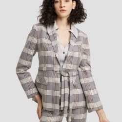 Plaid Belted Blazer