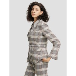 Plaid Belted Blazer