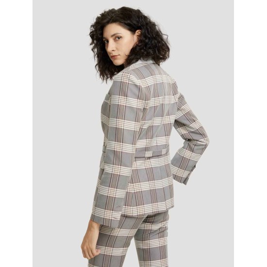 Plaid Belted Blazer Plaid Belted Blazer
