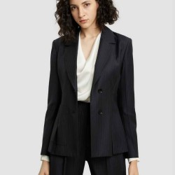 Striped Single-breasted Blazer