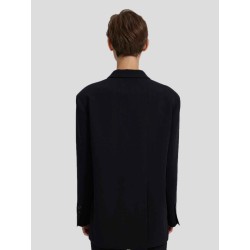 Single Breasted Twill Black Blazer