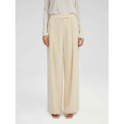Wide Tuck Wool-blend Pants