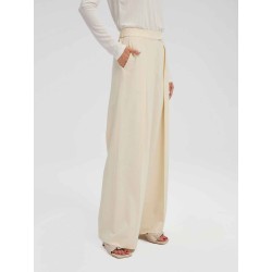 Wide Tuck Wool-blend Pants
