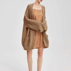 Oversized Camel Hair Blend Cardigan