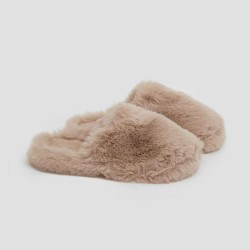 Round-toe Furry Slippers