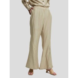 Crimped Texture Flared Trousers