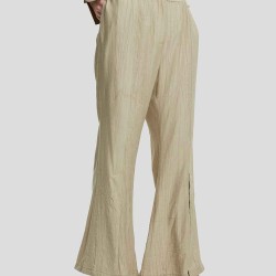 Crimped Texture Flared Trousers