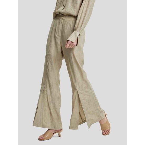 Crimped Texture Flared Trousers Crimped Texture Flared Trousers