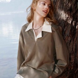 Loose-Fit Linen-Cotton Blouse
