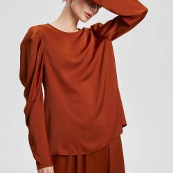 Gigot-Sleeve Blouse