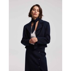Cropped Cashmere Blazer With Neckerchief