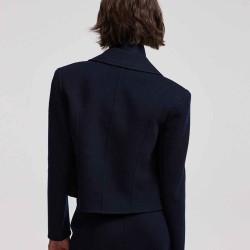 Cropped Cashmere Blazer With Neckerchief