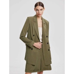 Double-Breasted Linen-Cotton Blazer