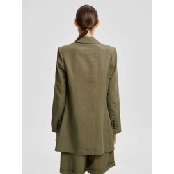 Double-Breasted Linen-Cotton Blazer