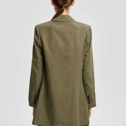 Double-Breasted Linen-Cotton Blazer