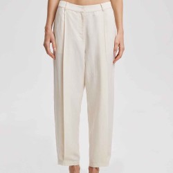 Linen-Blend Tapered Pants