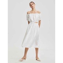 Asymmetric Cut-Out Waist Dress