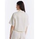 Linen Blend Cropped Shirt Linen Blend Cropped Shirt