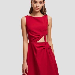 Sleeveless Sabrina Neck Dress