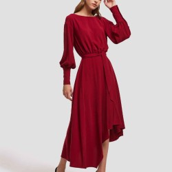 Wide Neck Asymmetric Dress