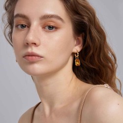 Square Crystal Drop Earrings