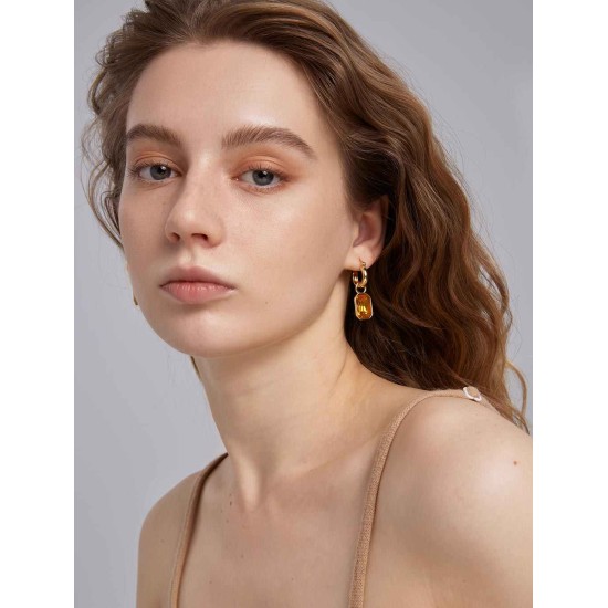 Square Crystal Drop Earrings Square Crystal Drop Earrings