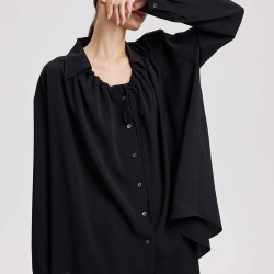 Drawstring-Neck Shirt