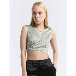 Sleeveless Wrap Crop Top