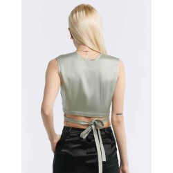 Sleeveless Wrap Crop Top
