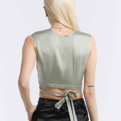 Sleeveless Wrap Crop Top