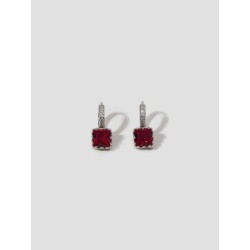 Sparkling Gemstone Hoop Earrings