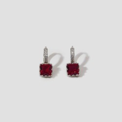Sparkling Gemstone Hoop Earrings