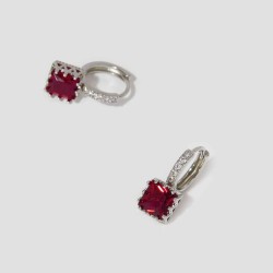 Sparkling Gemstone Hoop Earrings