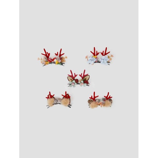 5-Pack Festive Antler Hair Clips 5-Pack Festive Antler Hair Clips