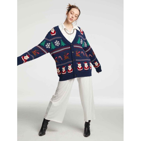 V-neck Christmas Cardigan V-neck Christmas Cardigan