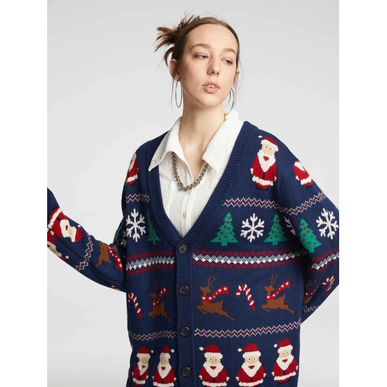 V-neck Christmas Cardigan V-neck Christmas Cardigan