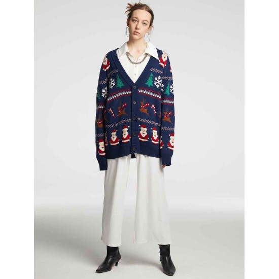 V-neck Christmas Cardigan V-neck Christmas Cardigan