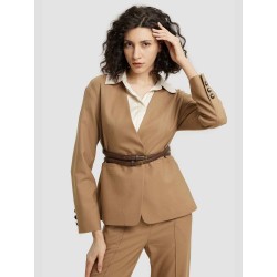 V Neck Belted Blazer