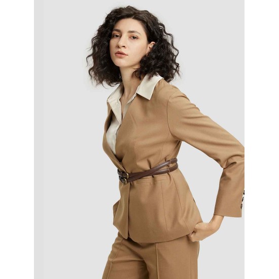 V Neck Belted Blazer V Neck Belted Blazer