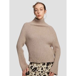 Cropped High-collar Knit Sweater